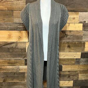 Moreno Gray Womens Long Open Knit Cardigan Sweater Size Small 100% acrylic